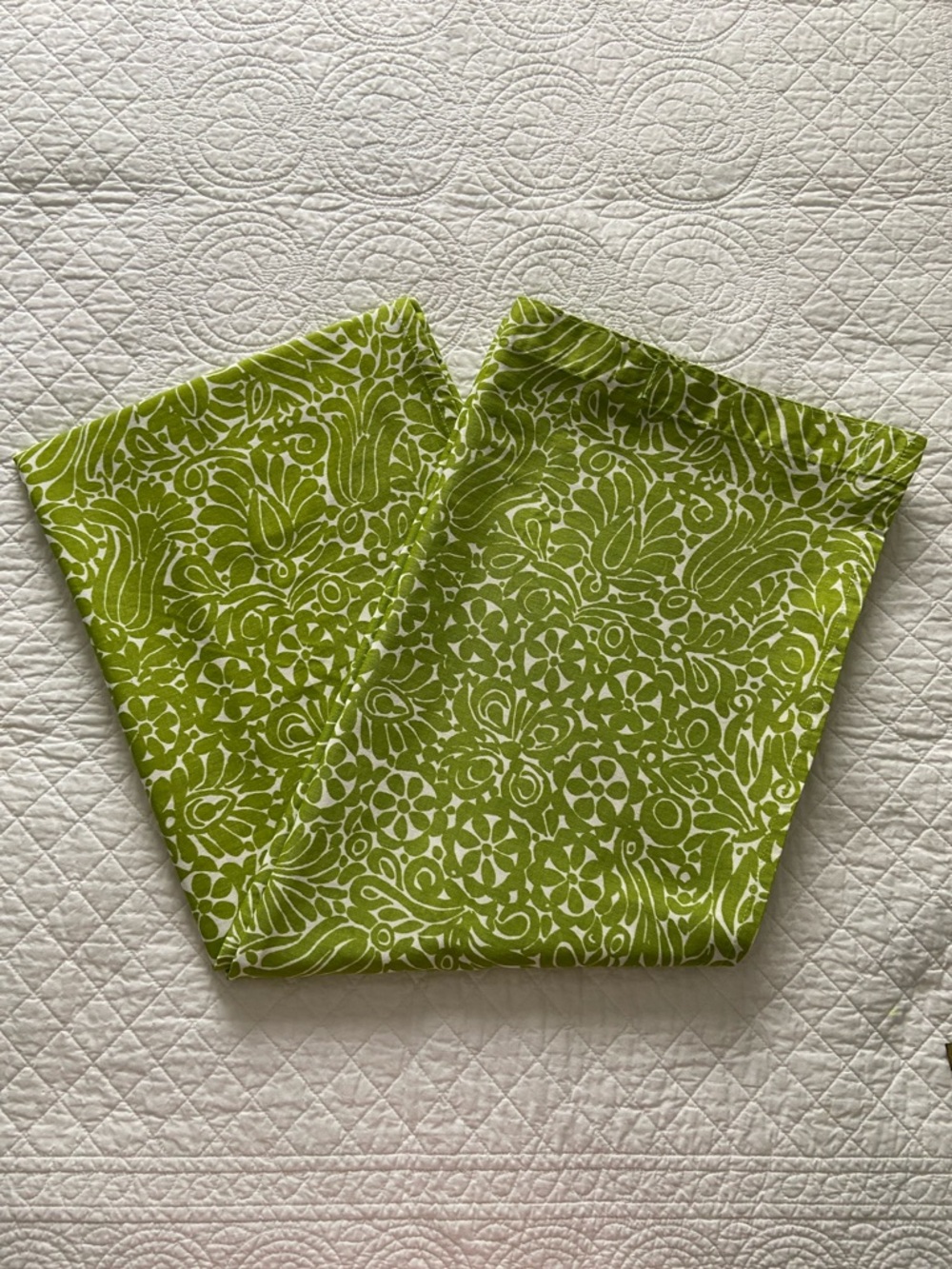 Marimekko Tamara Green and White Floral Shower Curtain - Picture 7 of 10